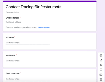 Contact Tracing in Restau­rants