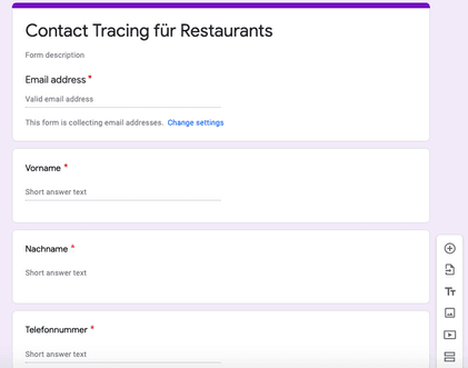 Contact Tracing in Restaurants